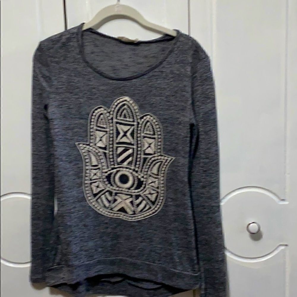 Bear Dance embroidered graphic Sweater gray small